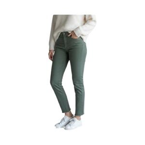 Frank & Eileen Sligo Sage Green Raw Hem Jeans Size 27 Slim Straight